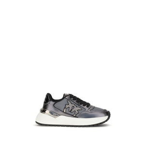 Graue Stoff-Sneaker mit niedrigem Schaft