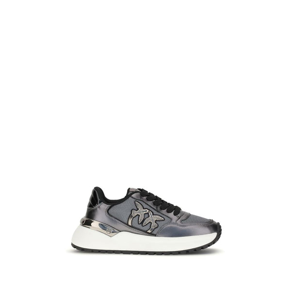 Graue Stoff-Sneaker mit niedrigem Schaft