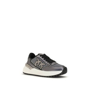 Graue Stoff-Sneaker mit niedrigem Schaft