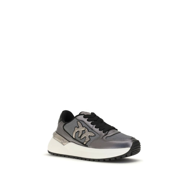 Graue Stoff-Sneaker mit niedrigem Schaft