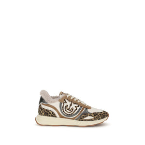 Bunte Leder-Sneaker mit klobiger Sohle