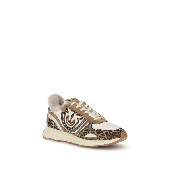 Bunte Leder-Sneaker mit klobiger Sohle