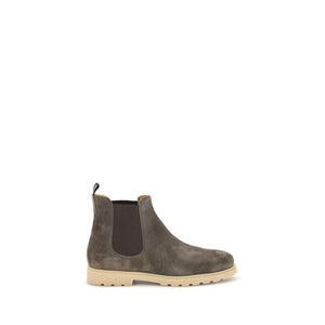 Braune Gummistiefel im Chelsea-Stil