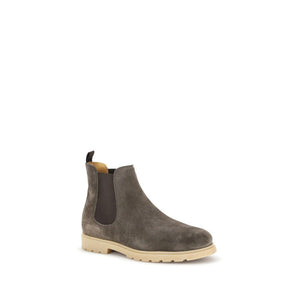 Braune Gummistiefel im Chelsea-Stil