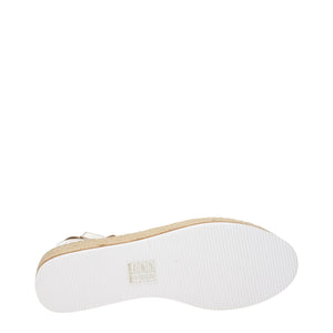 Goldene Leder-Keilsandalen