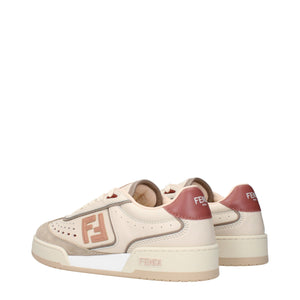Beigefarbene Leder-Sneaker mit niedrigem Schaft