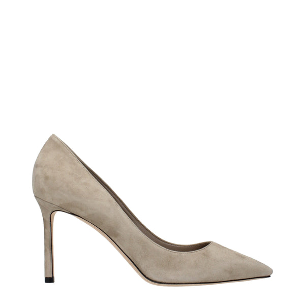 Graue Lederpumps