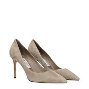 Graue Lederpumps