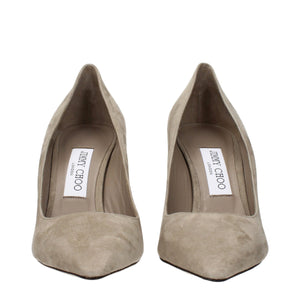 Graue Lederpumps
