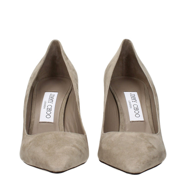 Graue Lederpumps