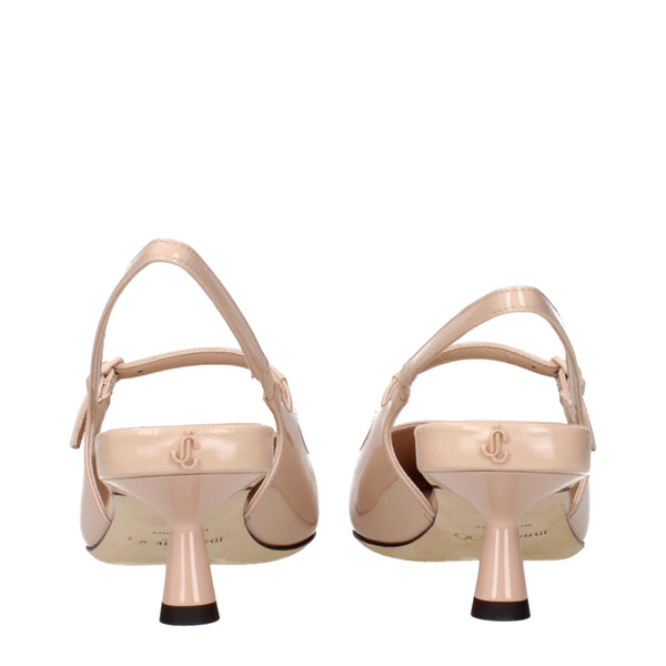 Rosa Leder Pumps mit mittlerem Absatz
