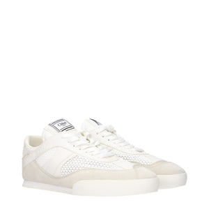 Weiße Stoff-Sneaker mit niedrigem Schaft