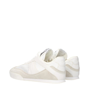 Weiße Stoff-Sneaker mit niedrigem Schaft
