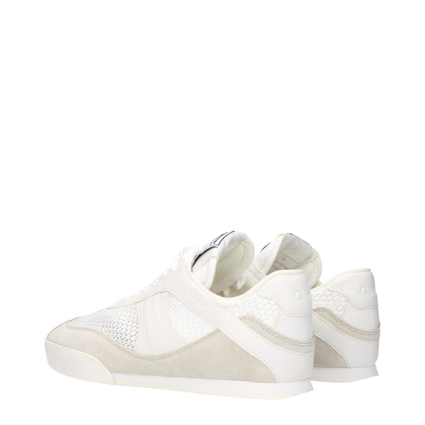 Weiße Stoff-Sneaker mit niedrigem Schaft