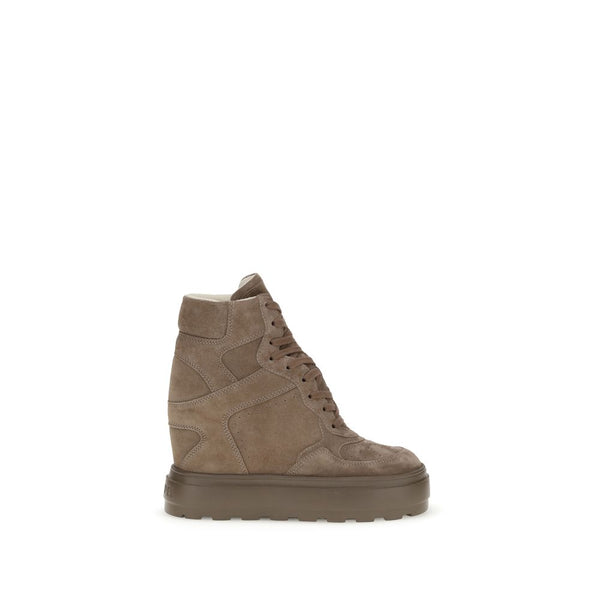 Beigefarbene Kalbshaut Bos Taurus Sneaker