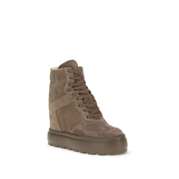 Beigefarbene Kalbshaut Bos Taurus Sneaker