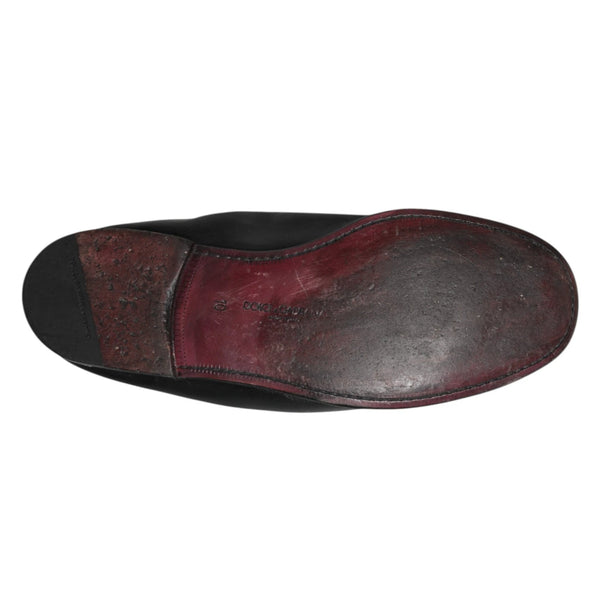 Schwarzes Leder Slip On Männer flache Loafers Schuhe