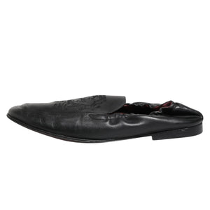 Schwarzes Leder Slip On Männer flache Loafers Schuhe