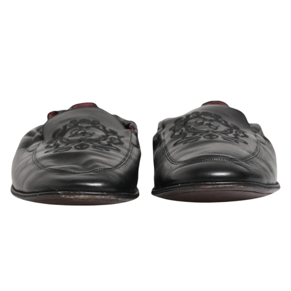 Schwarzes Leder Slip On Männer flache Loafers Schuhe