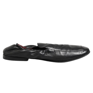 Schwarzes Leder Slip On Männer flache Loafers Schuhe
