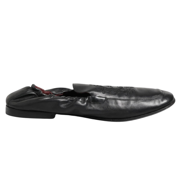Schwarzes Leder Slip On Männer flache Loafers Schuhe