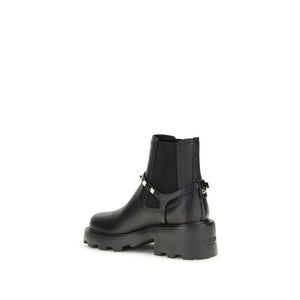 Schwarze Kalbshaut Bos Taurus Stiefeletten