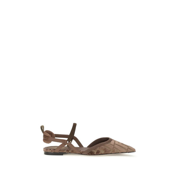 Braune Polyamid-Ballerinas