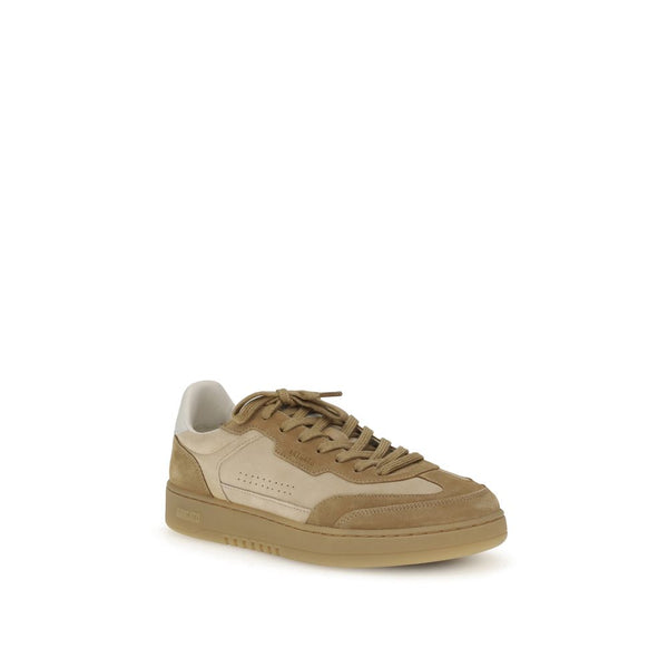 Beigefarbene Leder-Sneaker mit niedrigem Schaft