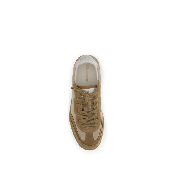 Beigefarbene Leder-Sneaker mit niedrigem Schaft