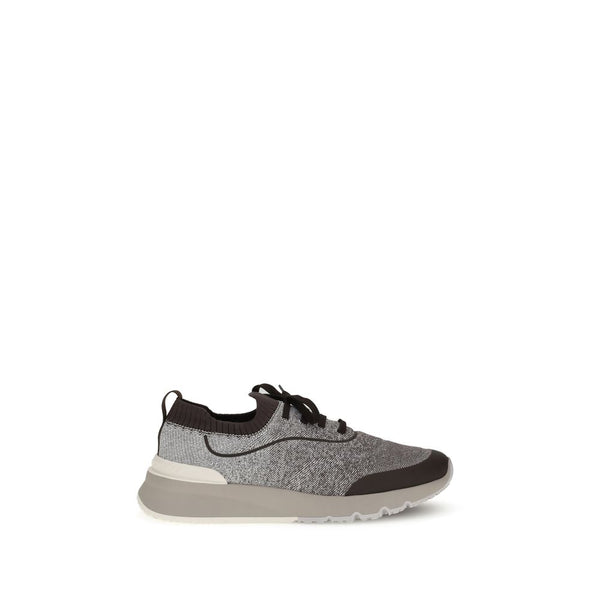 Graue Baumwoll-Sportschuhe