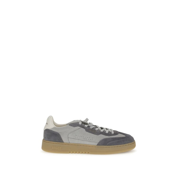 Graue Leder-Sneakers mit niedrigem Schaft
