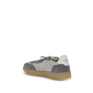 Graue Leder-Sneakers mit niedrigem Schaft