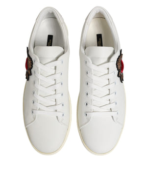 Weiß Leder Sacre Herz Patch Turnschuhe Schuhe