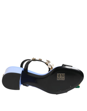 Multicolor Floral Appliqué Kristall Sandale Schuhe