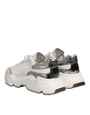 Weiß Silber DAYMASTER Leder Männer Turnschuhe Schuhe