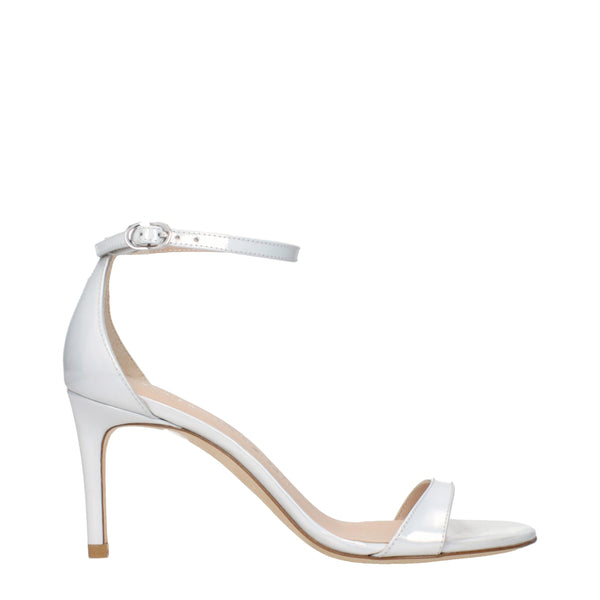 Weiße Leder-Stilettos mit Absatz