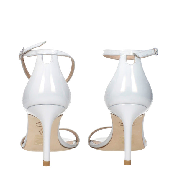Weiße Leder-Stilettos mit Absatz