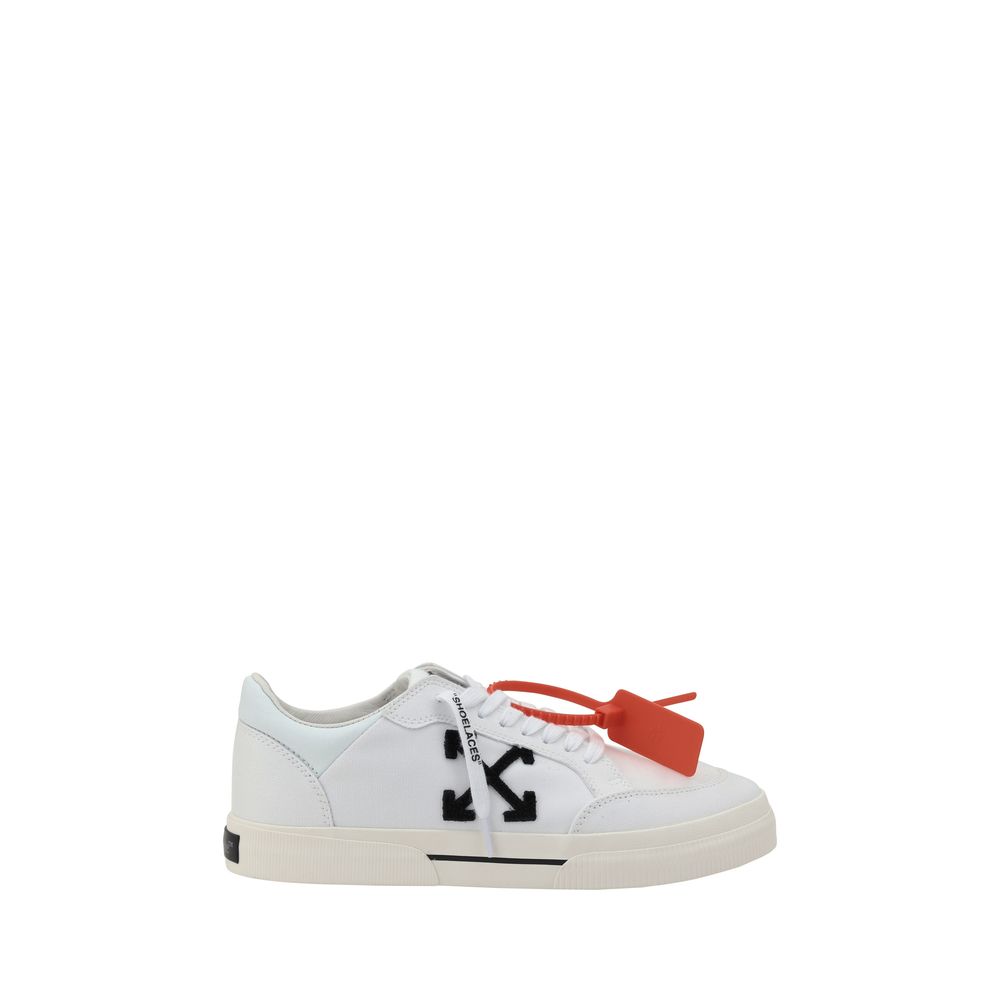 Weiße Gummisohle Sneakers mit niedrigem Schaft