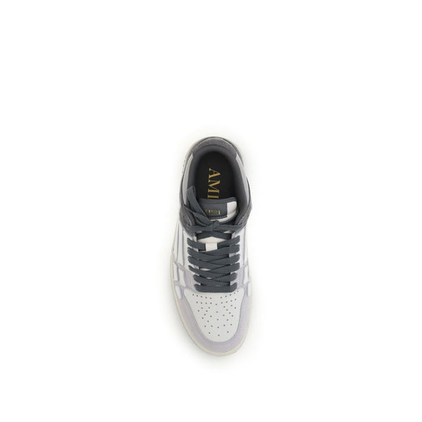 Graue Kalbshaut Bos Taurus Low-Top Sneaker