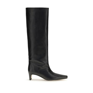Schwarze Kalbshaut Bos Taurus High Heel Stiefel