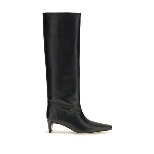 Schwarze Kalbshaut Bos Taurus High Heel Stiefel
