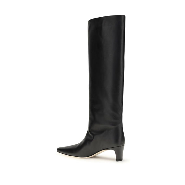 Schwarze Kalbshaut Bos Taurus High Heel Stiefel