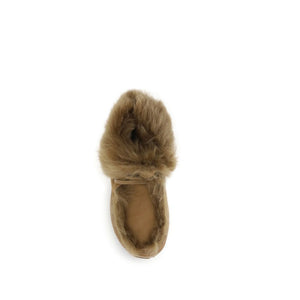 Beigefarbene Leder-Stiefeletten