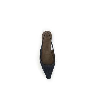 Blaue Baumwoll-Ballerinas