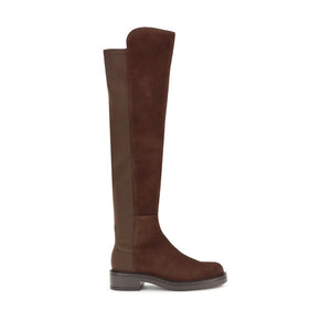 Schwarze Kalbshaut Bos Taurus Overknee-Stiefel