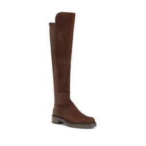 Schwarze Kalbshaut Bos Taurus Overknee-Stiefel