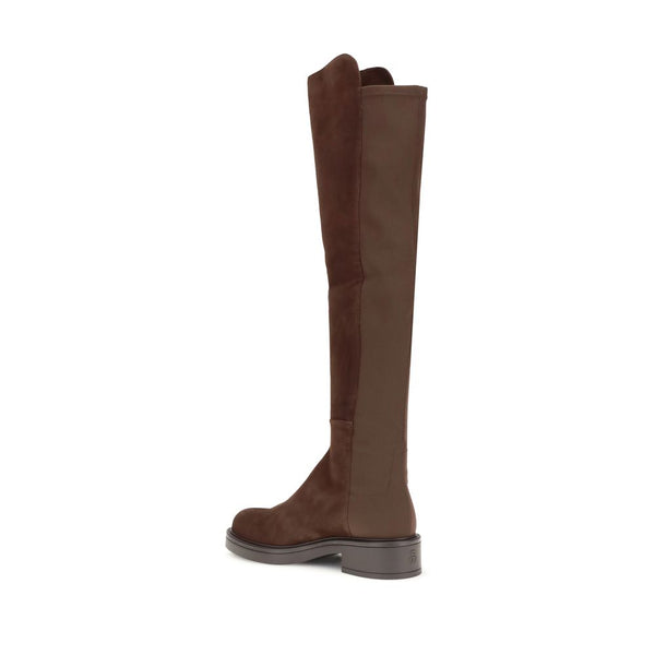 Schwarze Kalbshaut Bos Taurus Overknee-Stiefel