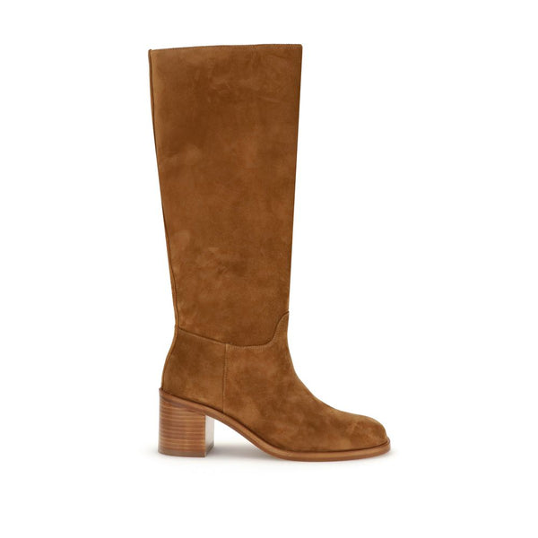 Braune Kalbshaut Bos Taurus High Heel Stiefel
