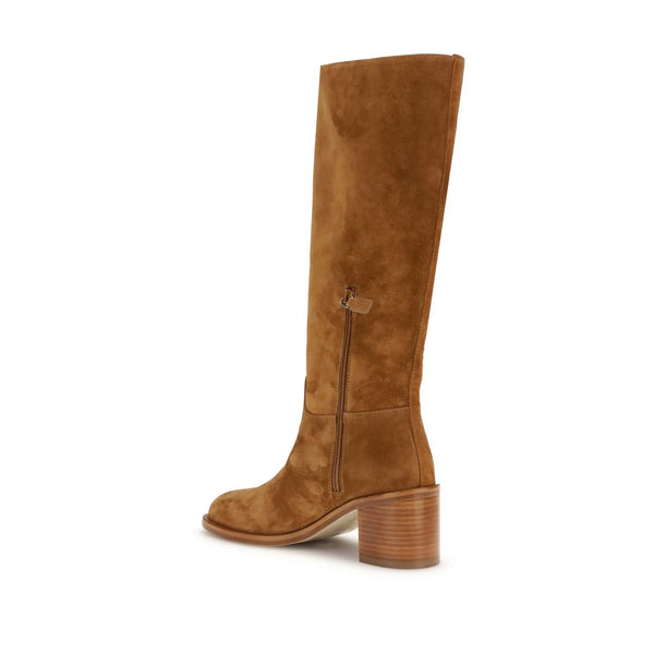 Braune Kalbshaut Bos Taurus High Heel Stiefel