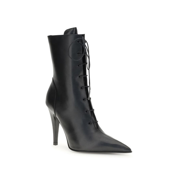 Schwarze Kalbshaut Bos Taurus Schnürstiefel